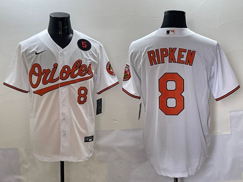 Men Baltimore Orioles 8 Ripken White Game 2025 Nike MLB Jersey style 5094